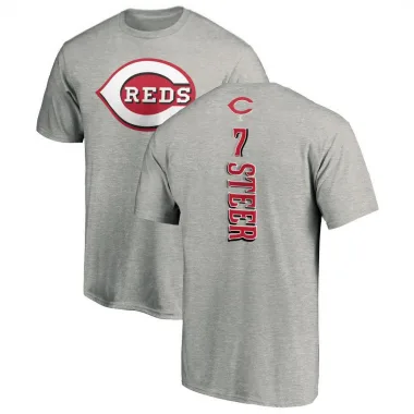 Ash Youth Spencer Steer Cincinnati Reds Backer T-Shirt -