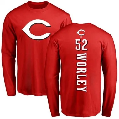 Red Men's Vance Worley Cincinnati Reds Backer Long Sleeve T-Shirt -