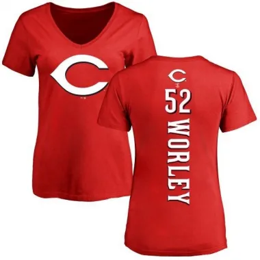 Red Women's Vance Worley Cincinnati Reds Backer Slim Fit T-Shirt -